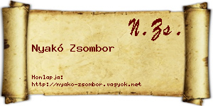Nyakó Zsombor névjegykártya